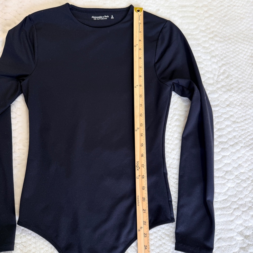 Abercrombie & Fitch Soft A&F Collection Black Long Sleeve Bodysuit Mens M - Picture 6 of 7